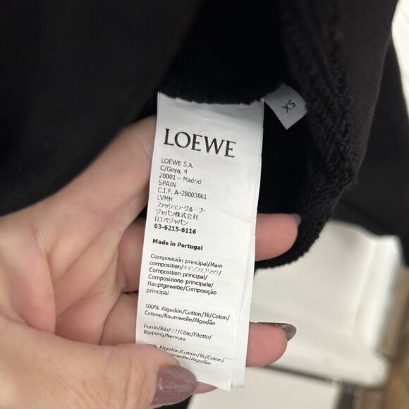 LOEWE Black Leather Patch Hoodie XS Excellent condition - Picture 8 of 10